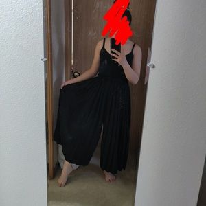 Japanese Flared Pleated Black Pants